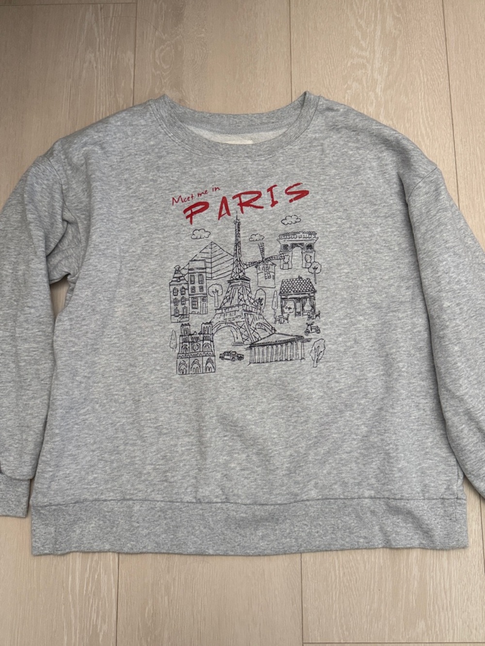 C&C California Grey Sweatshirt with Red PARIS Graphic